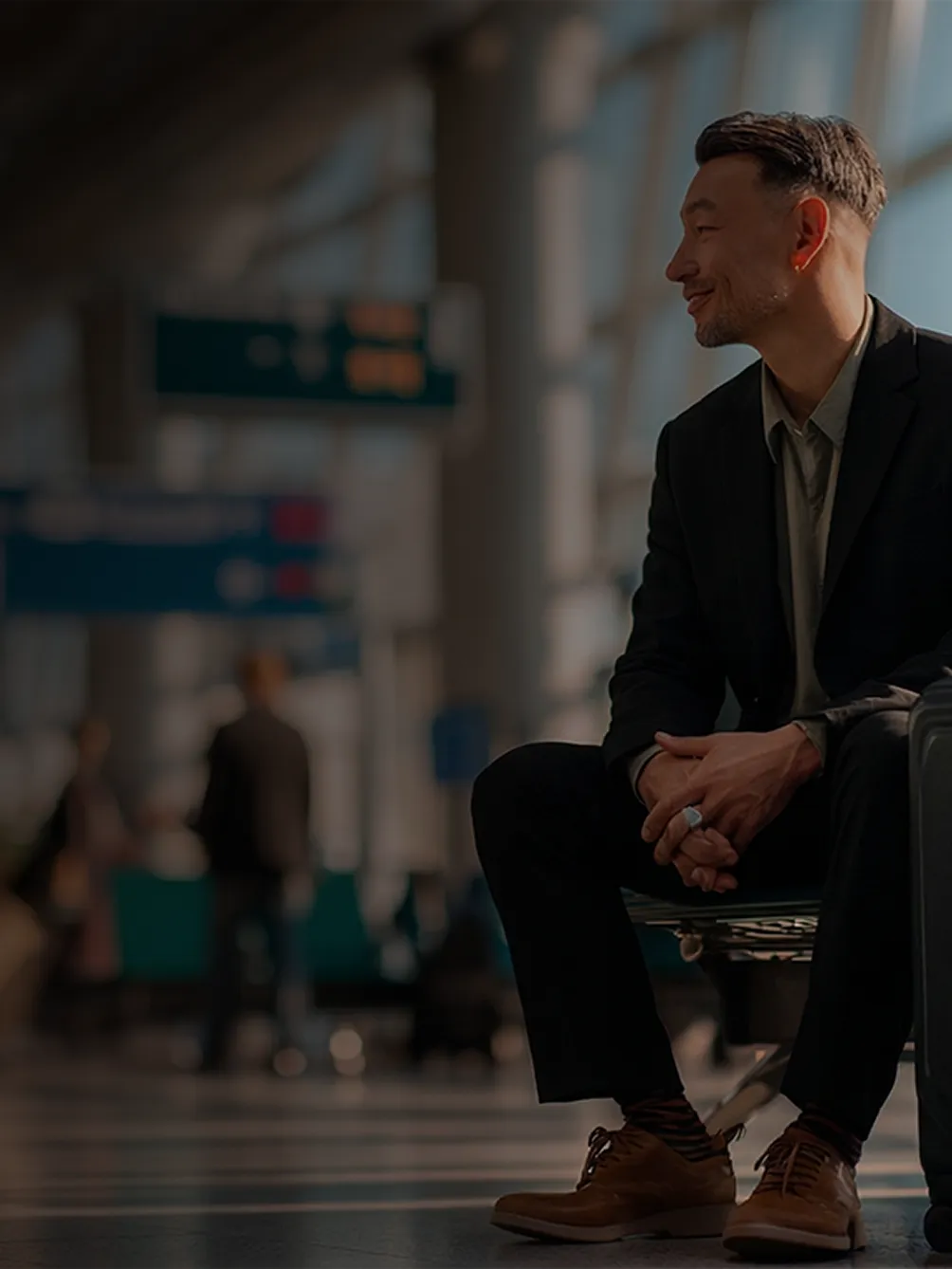 Business professional traveling